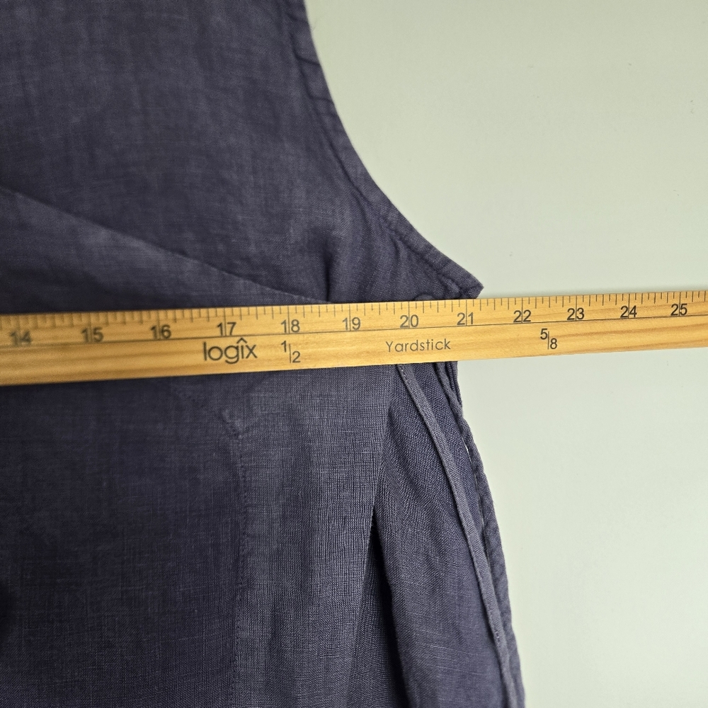 Bryn Walker LINEN Asymmetric Sleeveless Wrap Tunic in Lavender Grey - Picture 12 of 15